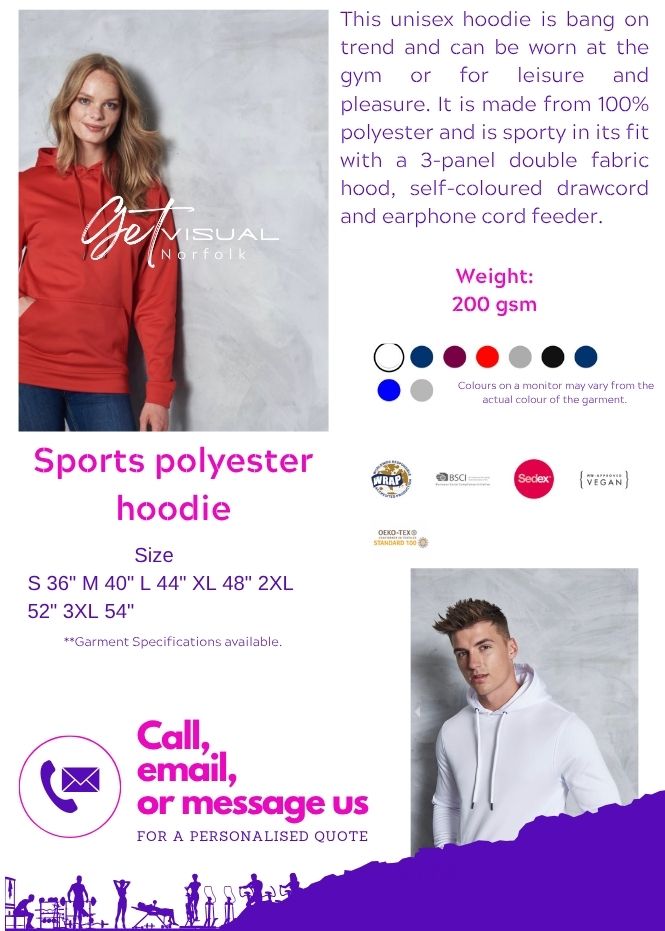 Sports Polyester Hoodie